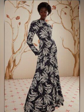 Farm Rio Black Bossa Banana Midi Dress